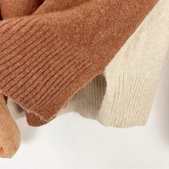 Madewell Colorblock Payton Pullover Sweater Crew Neck Drop Sleeve Fall Medium - Picture 6 of 8